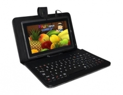 Pouzdro Tablet 7" s klávesnicí microUSB černé, syntetická kůže, bulk