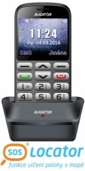 ALIGATOR A870 GPS Senior šedý + stolní nabíječka - kopie