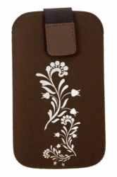 Pouzdro FRESH velikost iPhone FLOWER brown (125x70x10mm)